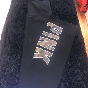 Pink bell bottom leggings